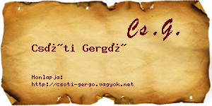 Csóti Gergő névjegykártya